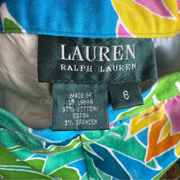 Lauren Ralph Lauren Tropical Watercolor Print Cropped Pants - Picture 9 of 9